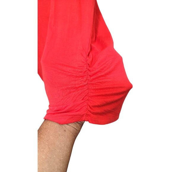 Johnny California Red Batwing plus size Sleeve Top 5XL - Picture 5 of 8